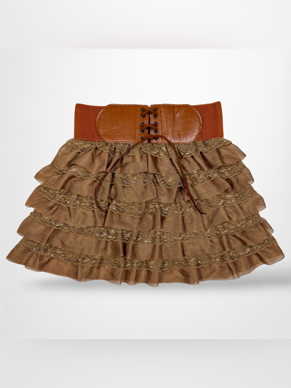 Y2K Rue21 Boho Lace Up Mini Skirt